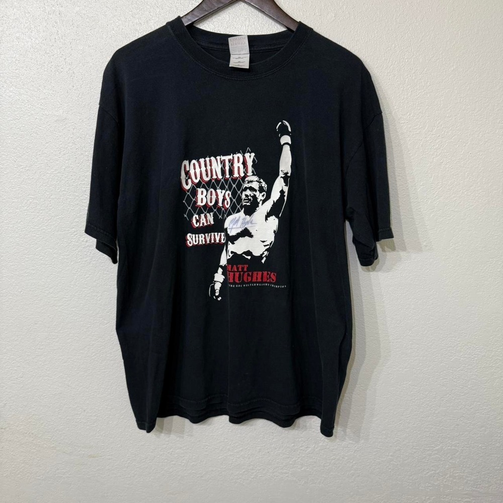 Matt Hughes ufc Black vintage country boys can survive t-shirt